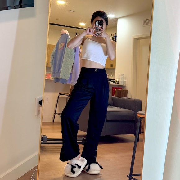 Petite Studio Pants - Petite Studio black casual trouser.